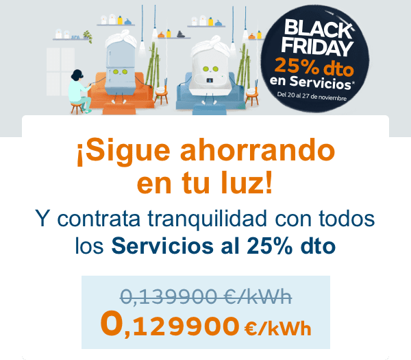 Naturgy. Blackfriday 25% descuento en servicios